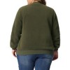 Agnes Orinda Women's Plus Size Shearling Fluffy Fuzzy Long Sleeve Zip Up Fleece Jackets - 4 of 4
