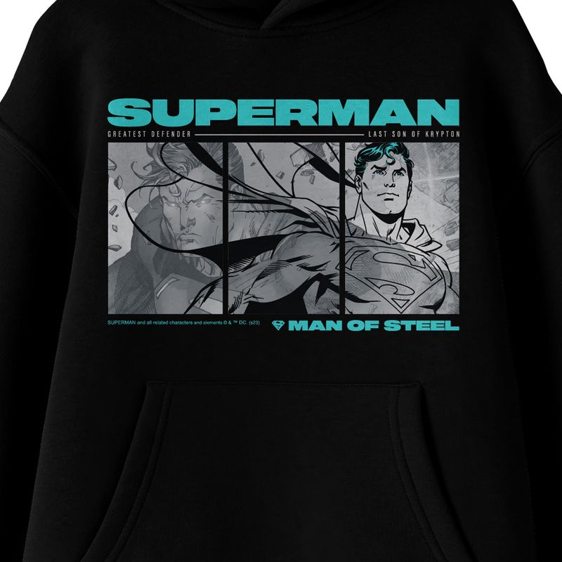 Superman Last Son Of Krypton Long Sleeve Black Youth Hooded Sweatshirt, 2 of 4