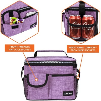 Medium Heather Purple Insulated Thermal Tote Bag with Adjustable Strap