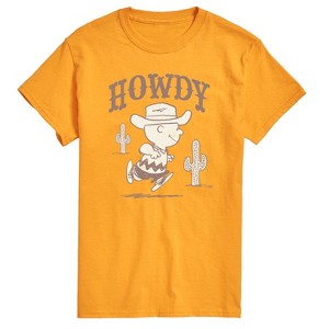Men's - Peanuts - Howdy Charlie Brown- Men's Short Sleeve Graphic T-Shirt Short Sleeve Graphic T-Shirt - 1 of 4