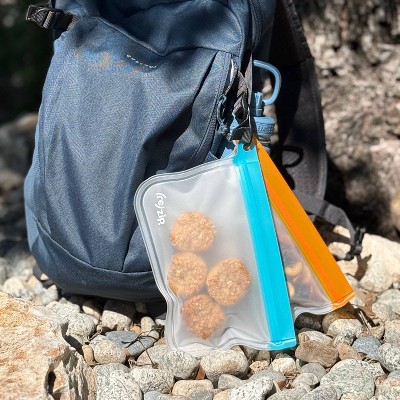 (re)zip Reusable Leakproof Clip-on Take Me with You Bags and Carabiner - 2pc: BPA-Free, 7.33" Height, 9.3" Width
