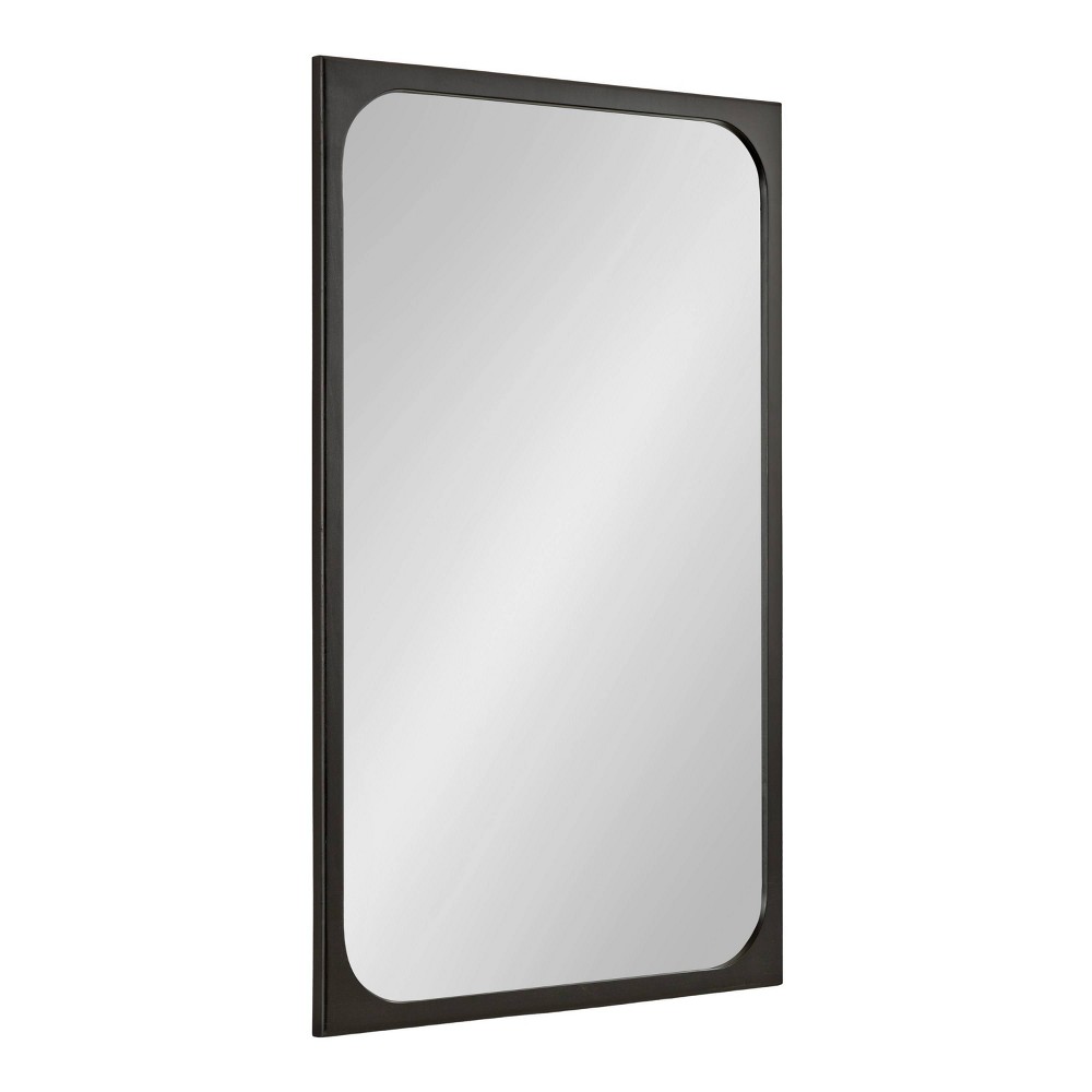 Photos - Wall Mirror Kate & Laurel All Things Decor 24"x36" Kenai Framed  Black: Modern Rectangular Design, No Assembly Required