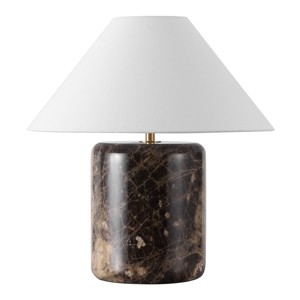 Kathariana Marble Table Lamp - CTL1086 - Dark Brown/White - Safavieh Couture - 1 of 4