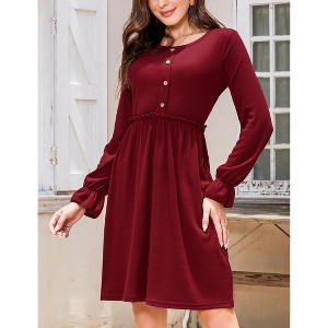 Women's Soft Basic Dress with Lace Trim - Comfortable Bodycon Slip Dress with Waist Definition, Cute Layering Piece Wine red ,M - 1 of 4