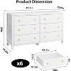 6 Dresser for Bedroom, 47.2" Wide Dresser, Wooden Closet Dressers Chest, Modern Wide Drawer Dresser, for Bedroom, Living Room, White - 2 of 4