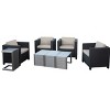 Christopher Knight Home Joanne 8 Piece Patio Set with Rattan Club Chairs and Aluminum C-Shaped Side Tables - 2 of 4