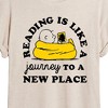 Women's - Peanuts - Charlie Reading Is Like A Journey Oversized Graphic T-Shirt - image 2 of 4