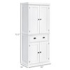 Okak Floor Sideboard Cabinet 48.5" Kitchen Pantry Farmhousewith 2 Adjustable Shelves and 4 Beadboard Doors - 3 of 4
