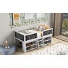 Twin Size Low Loft Bed with Two Movable Shelves and Ladder - 3 of 4