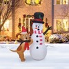 A Holiday Company 6ft Tall Animated Puppy and Snowman Scene, 5 ft Tall, Multi - 2 of 4