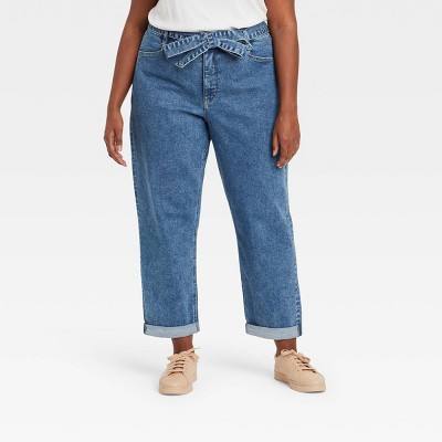mid rise tapered jeans