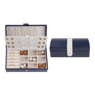 Unique Bargains Travel PU Leather Jewelry Storage Display Holder