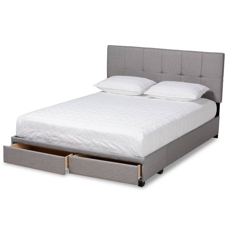 Netti Fabric Upholstered 2 Drawer Platform Storage Bed - Baxton Studio, 3 of 14
