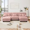 Luxury 3-Seater Modular Sectional Sofa with 2 Ottomans Chenille U Shaped Cloud Couch Soft ,Deep Seat Sofa for Living Room, Apartment-Tanpinhause - 3 of 4