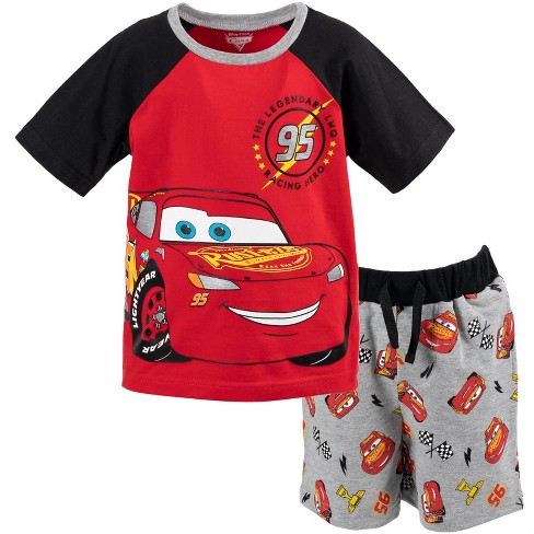 Boy Cars Pull Over Sweatshirt and Jogging Pants-Lightning McQueen Graphic 2  Pcs Long Sleeve Tracksuit