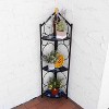 Sunnydaze Steel 3-Tiered Potted Flower Plant Folding Corner Stand Display with Mosaic Tiled Top - 44" - Blue - 2 of 4
