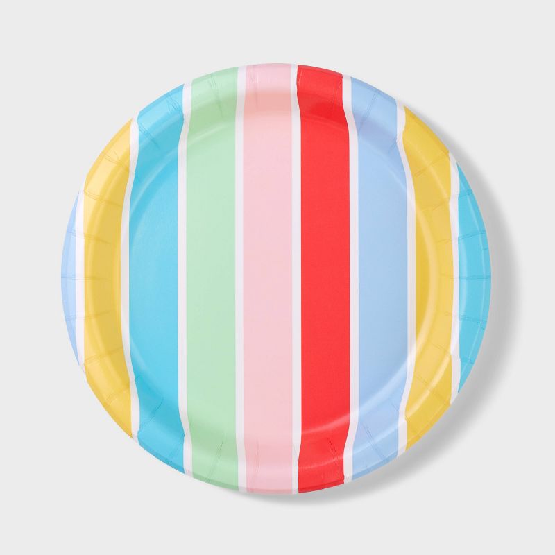 20ct 8.5&#34; Disposable Striped Dinner Plates - Spritz&#8482;, 1 of 4