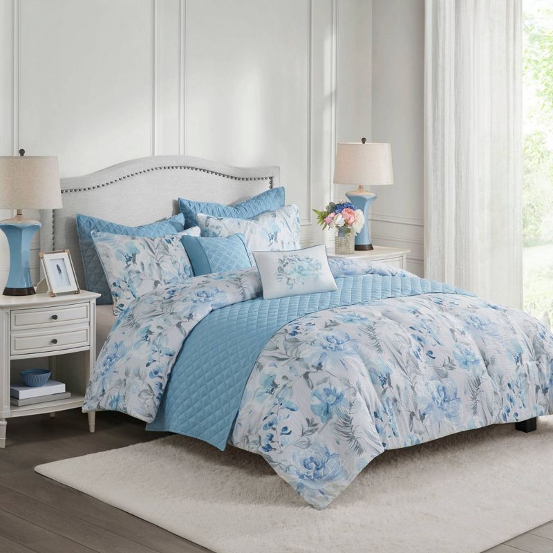 Elian Comforter and Coverlet Set Blue, 3 of 19