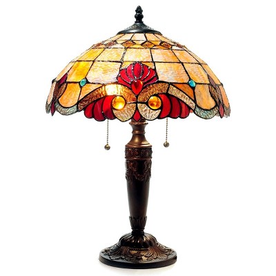 Chloe Lighting Shelly Tiffany-style 2 Light Victorian Table Lamp 14.5" Shade