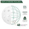 Unique Bargains 40 Holes Durable Precision Good Balance Application Pickleball Balls 8 Pcs - 2 of 4