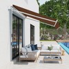 Vynxaria 13' x 8' Retractable Awning - Manual Sunshade for Patio - Coffee Brown - 2 of 4
