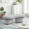 Meridian Furniture,Luka Boucle Fabric Bench - 2 of 4