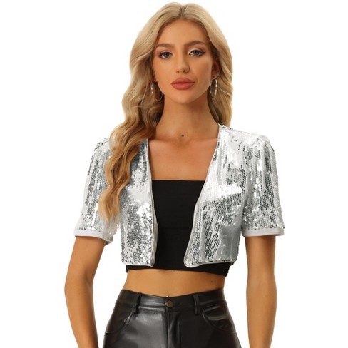 Silver sequin shop bolero shrug