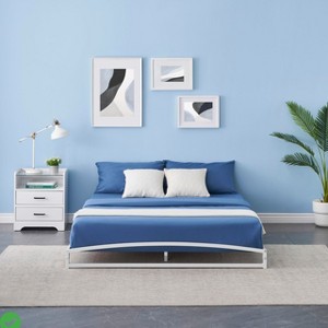 Metal Platform California King/King/Full Size Bed Frames 6 Inch Low Bed Frame w/ Arch Accent Sturdy Structure - 1 of 4
