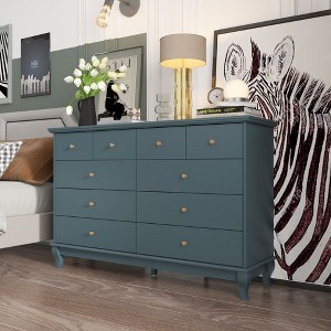 FUFU&GAGA 10 Drawer Horizontal Dresser Wooden Leg Chest of Drawers Choice for Bedroom - 1 of 4