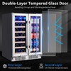 24 Inch Wine and Beverage Refrigerator, Dual Zone Wine Cooler with Glass Door Hold 20 Bottles and 78 Cans - 4 of 4