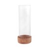 Pottery Glass Terracotta Pillar Holder and Taper Holder with Rustic Base and Cylindrical Hurricane Sleeve - 3 of 4