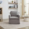 Swivel Accent Chair, Upholstered Skirted Swivel Chair with Removable Back Cushion, 360 Degree Comfy Armchair for Living Room, Nursery, Lounge,Office - 2 of 4
