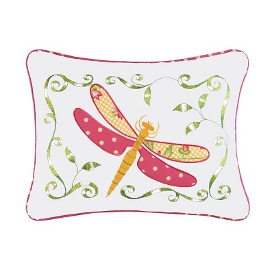 C&F Home 14" x 18" Pink Dragonfly Applique Pillow