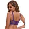 Allegra K Women's Breathable Underwired Lace Fixed Adjustable Straps Push-up 3/4 Cup Bralettes - 2 of 4