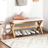 Tangkula Upholstered Entryway Bench w/ Thick Padded Seat End of Bed Bench for Bedroom - image 3 of 4