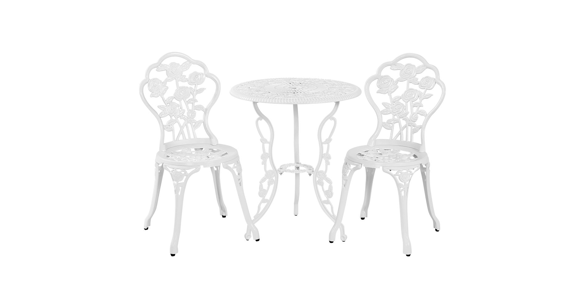 Yaheetech 3 Piece Patio Bistro Table Set for Garden Backyard, White