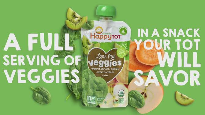HappyTot Love My Veggies Organic Bananas Beets Squash & Blueberries Baby Food Pouch - (Select Count) , 5 of 6, play video