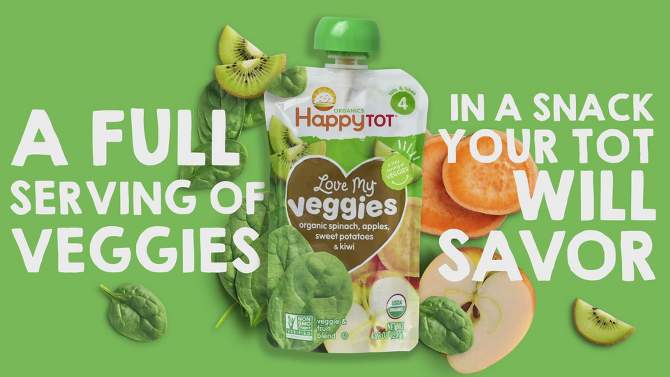 HappyTot Love My Veggies Organic Bananas Beets Squash & Blueberries Baby Food Pouch - (Select Count) , 6 of 7, play video