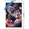 Trends International James Booker - Galaxy Space Cats Riding Donuts Framed Wall Poster Prints - 3 of 4