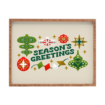 Jessica Molina Seasons Greetings Vintage Ornaments Rectangular Tray -Deny Designs