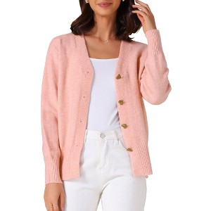 INSPIRE CHIC Women's Knit Button Down Long Sleeve Cardigan Sweater - 1 of 4