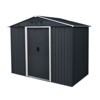 MOEPISY 8ft X 4ft Outdoor Metal Storage Shed With Sliding Door And Foundation, Black And White - 2 of 4