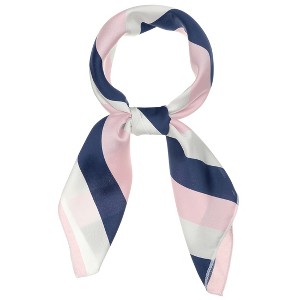Allegra K Women's Stripe Print Square Scarves Head Scarf Neckerchief - 1 of 4