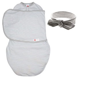 embe Newborn Swaddle Wrap and Bow Headband Set (0-3 months) - 1 of 2