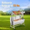 132 LBS Roaster Spit Rotisserie BBQ Grill Pig Lamb Chicken Roaster 44" With Wheels - 3 of 4