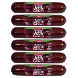 Bridgford Garlic Summer Sausage 16 oz - Gluten-Free High Protein Garlic Infused Ready-to-Eat Summer Sausage for No-Carb Keto Diets - 1 of 4