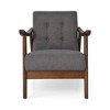Tufted Fabric Armchair with Rubberwood Frame, and Mid-Century Modern Design for Living Room - 2 of 4