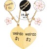BFF Necklace Set for 2 - Matching Heart Pendant Best Friend Jewelry Gift - 4 of 4