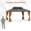 Costway 16 x 12 FT Hardtop Gazebo Aluminum Frame Permanent Pavilion with Curtains & Netting - 3 of 4