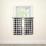 2pk 42"x36" Light Filtering Gingham Curtain Tiers Gray/White - Threshold™